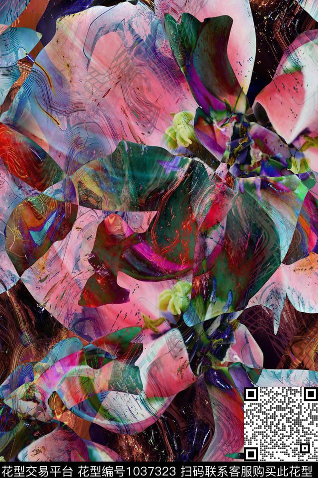 数码华亿平台花卉女装数码印花华亿平台下载（图片编号: 1037323） - 瓦栏（Walan）