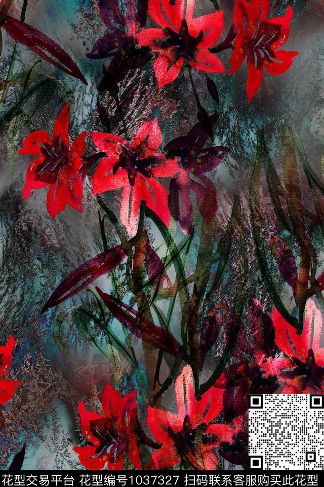 数码华亿平台花卉女装数码印花华亿平台下载（图片编号: 1037327） - 瓦栏（Walan）