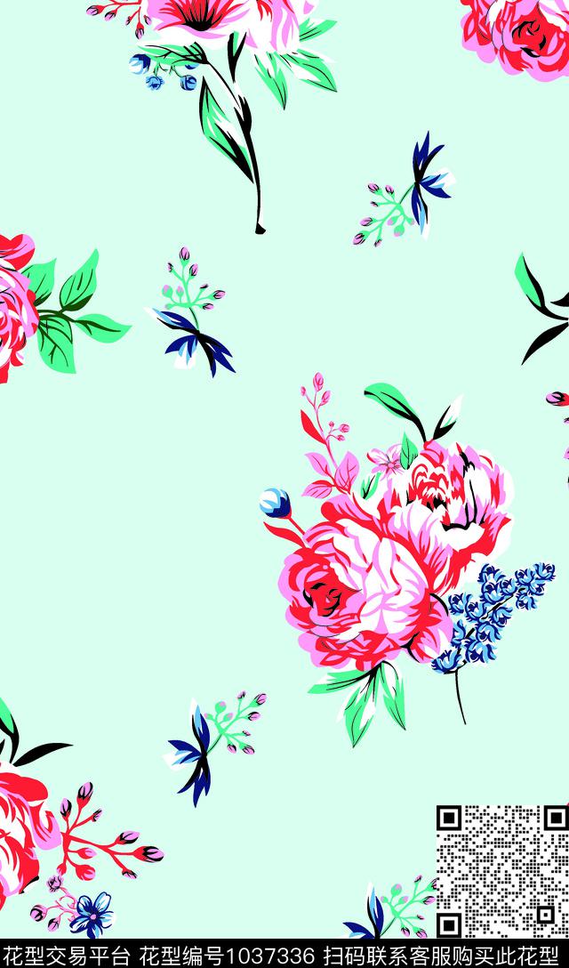 牡丹数码华亿平台花卉数码印花华亿平台下载（图片编号: 1037336） - 瓦栏（Walan）