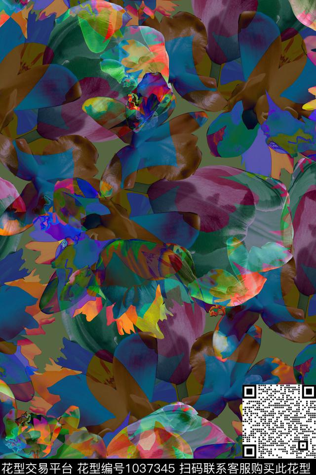 大花数码华亿平台花卉数码印花华亿平台下载（图片编号: 1037345） - 瓦栏（Walan）