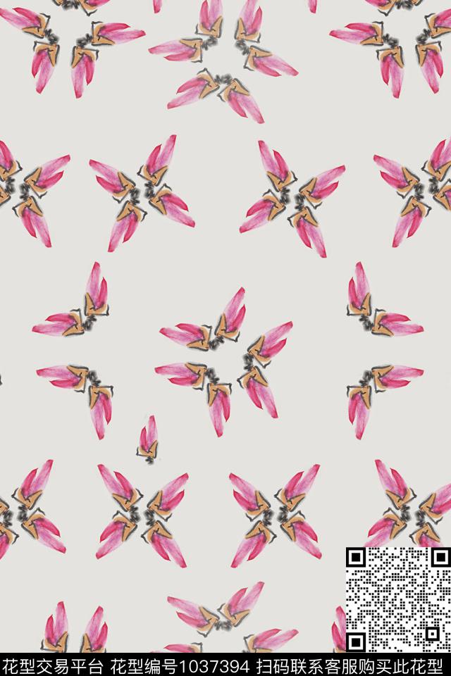 植物玉兰花语手绘玉兰数码印花华亿平台下载（图片编号: 1037394） - 瓦栏（Walan）