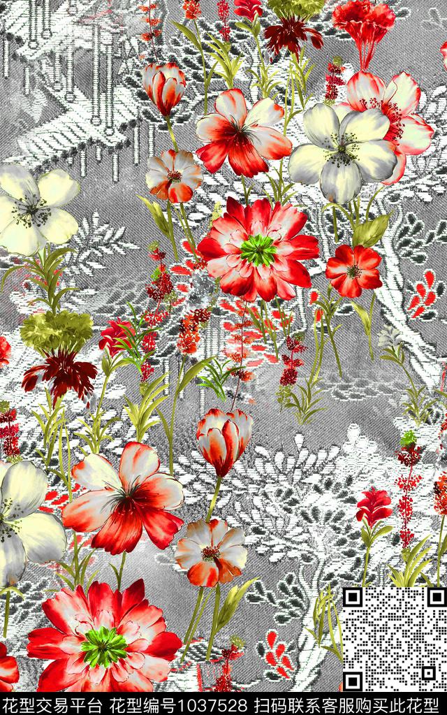 民族风花卉中老年数码印花华亿平台下载（图片编号: 1037528） - 瓦栏（Walan）
