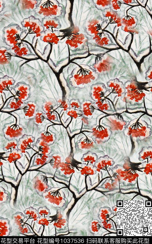 小碎花花卉笔触数码印花华亿平台下载（图片编号: 1037536） - 瓦栏（Walan）