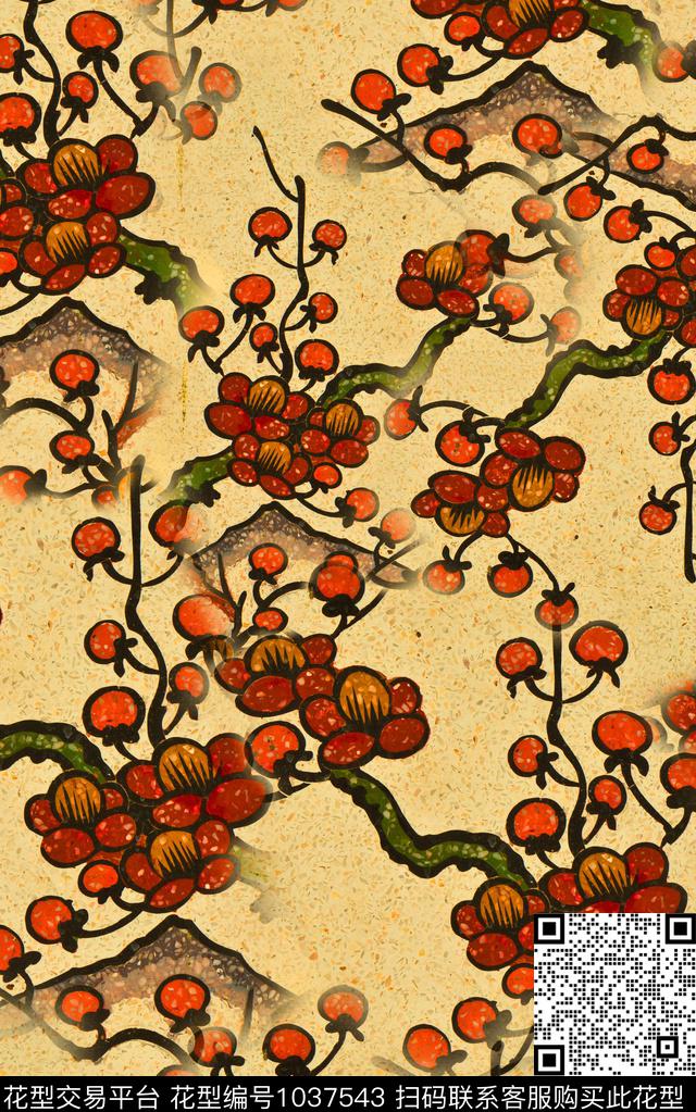 肌理中老年中国风数码印花华亿平台下载（图片编号: 1037543） - 瓦栏（Walan）