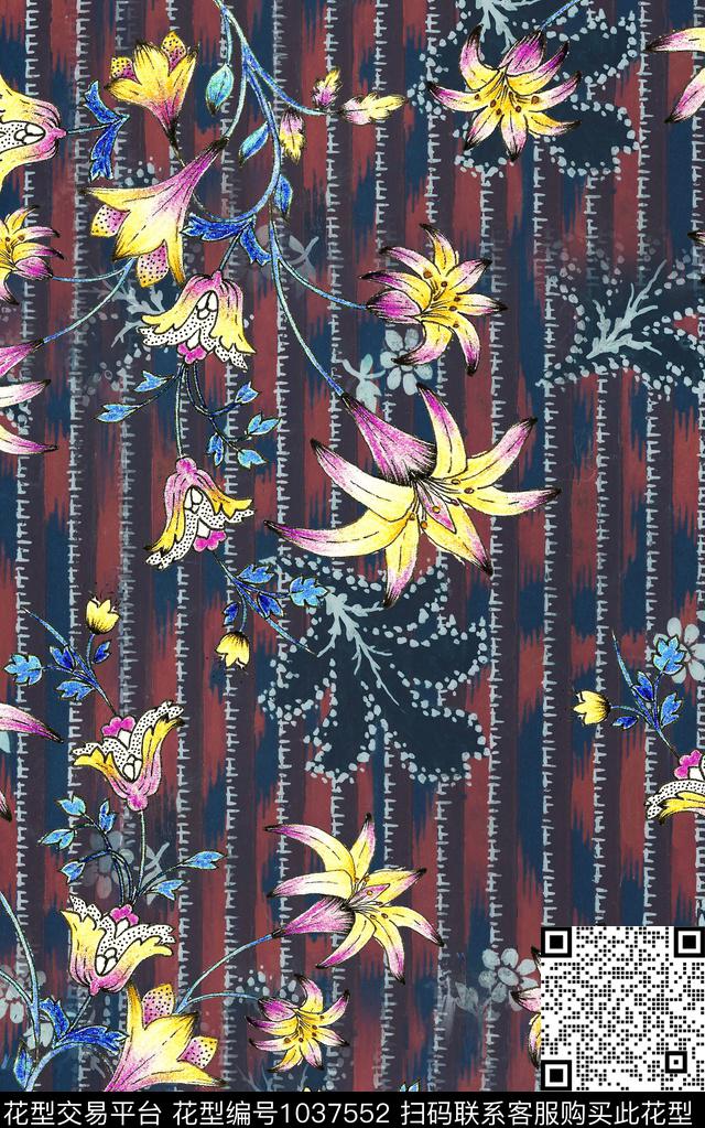 条纹肌理线条数码印花华亿平台下载（图片编号: 1037552） - 瓦栏（Walan）