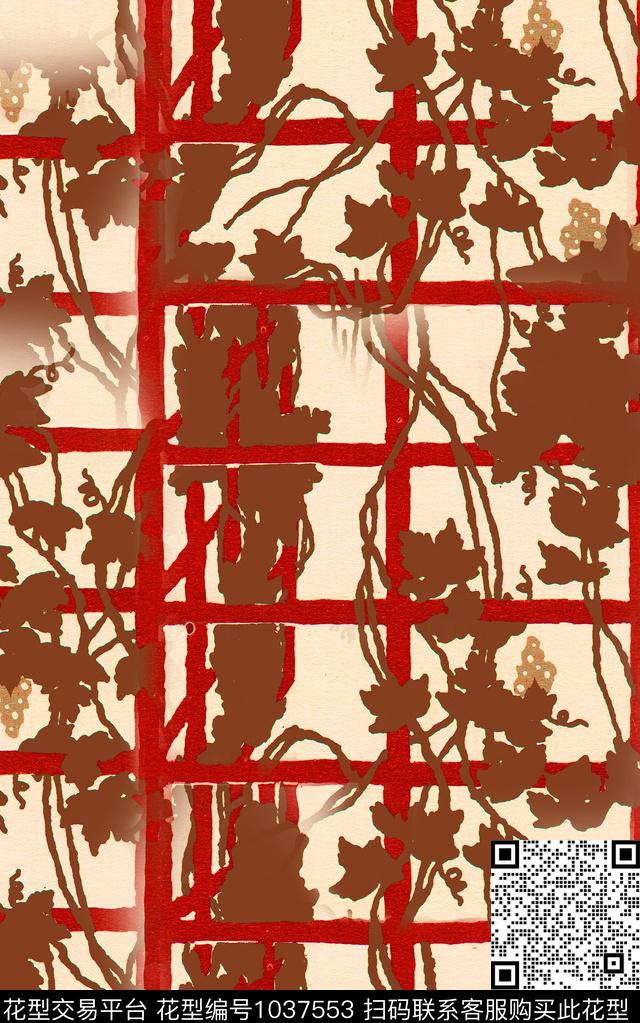 线条中老年几何数码印花华亿平台下载（图片编号: 1037553） - 瓦栏（Walan）