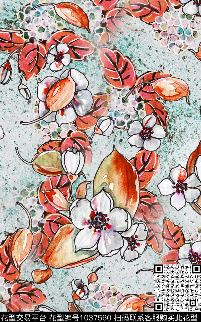 小碎花肌理线条数码印花华亿平台下载（图片编号: 1037560） - 瓦栏（Walan）