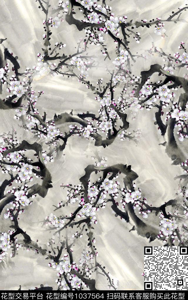 小碎花笔触中老年数码印花华亿平台下载（图片编号: 1037564） - 瓦栏（Walan）