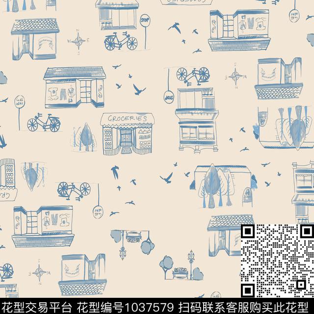 风景景观女装大牌风传统印花华亿平台下载（图片编号: 1037579） - 瓦栏（Walan）