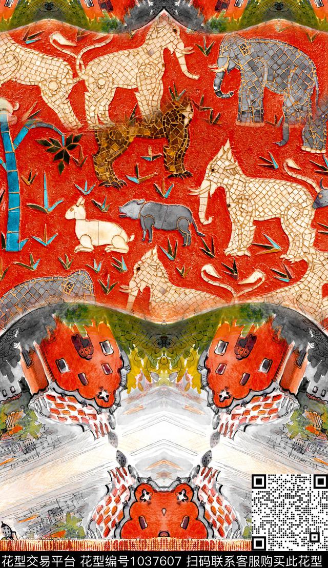 深圳民族风肌理数码印花华亿平台下载（图片编号: 1037607） - 瓦栏（Walan）