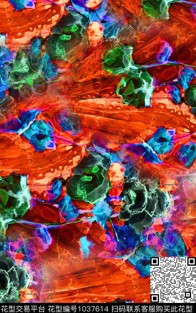 雪纺肌理中老年数码印花华亿平台下载（图片编号: 1037614） - 瓦栏（Walan）