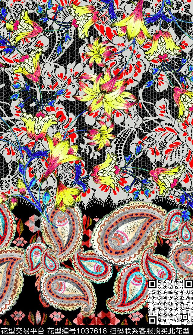 深圳民族风佩斯利数码印花华亿平台下载（图片编号: 1037616） - 瓦栏（Walan）