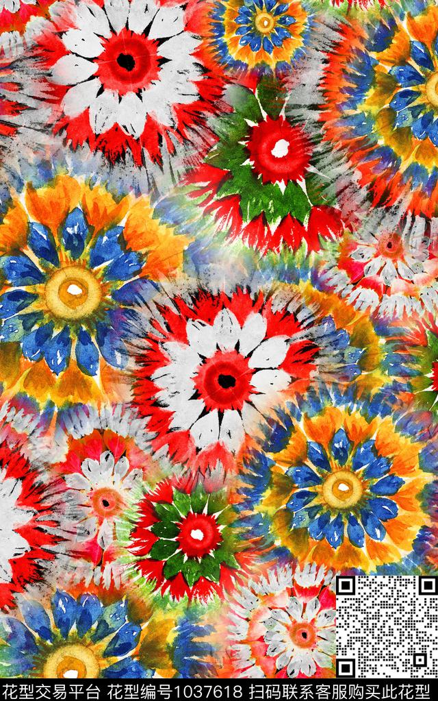 圆形几何中老年数码印花华亿平台下载（图片编号: 1037618） - 瓦栏（Walan）