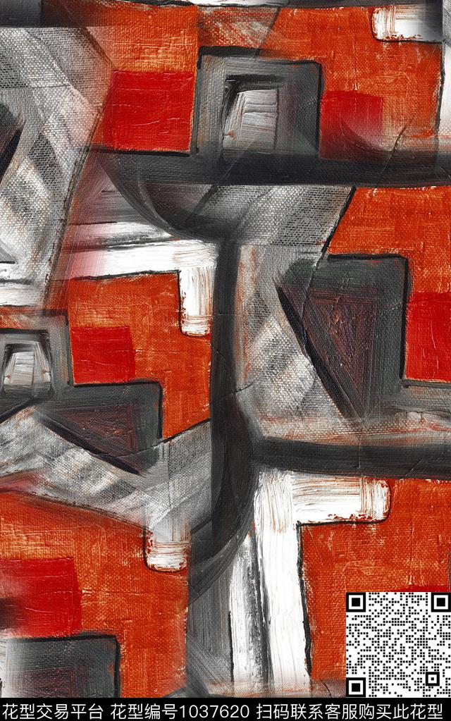 格子线条几何数码印花华亿平台下载（图片编号: 1037620） - 瓦栏（Walan）