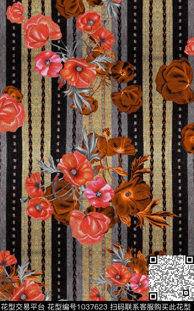 肌理花卉中老年数码印花华亿平台下载（图片编号: 1037623） - 瓦栏（Walan）