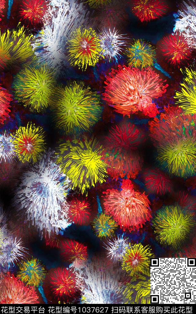 肌理笔触中老年数码印花华亿平台下载（图片编号: 1037627） - 瓦栏（Walan）