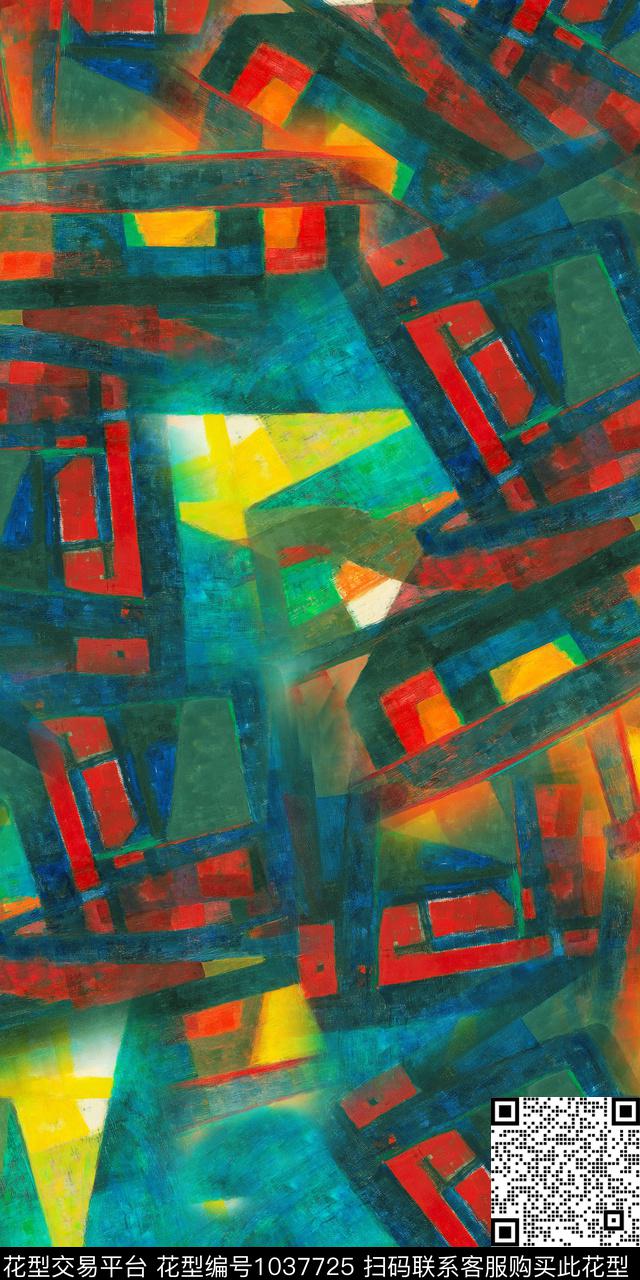 数码华亿平台抽象女装数码印花华亿平台下载（图片编号: 1037725） - 瓦栏（Walan）