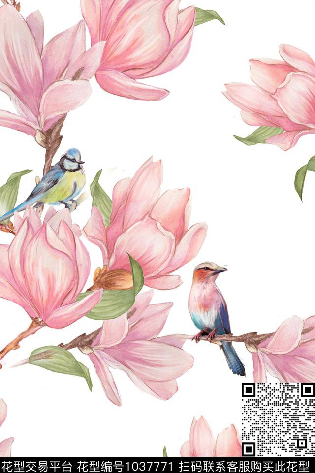 数码华亿平台花卉大牌风数码印花华亿平台下载（图片编号: 1037771） - 瓦栏（Walan）