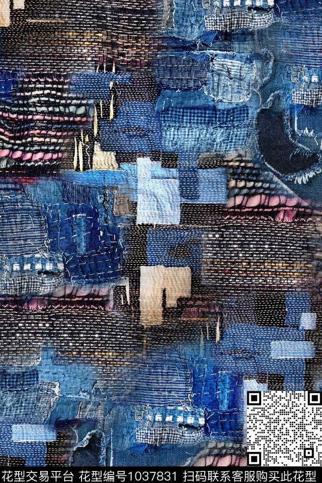 牛仔休闲数码印花华亿平台下载（图片编号: 1037831） - 瓦栏（Walan）