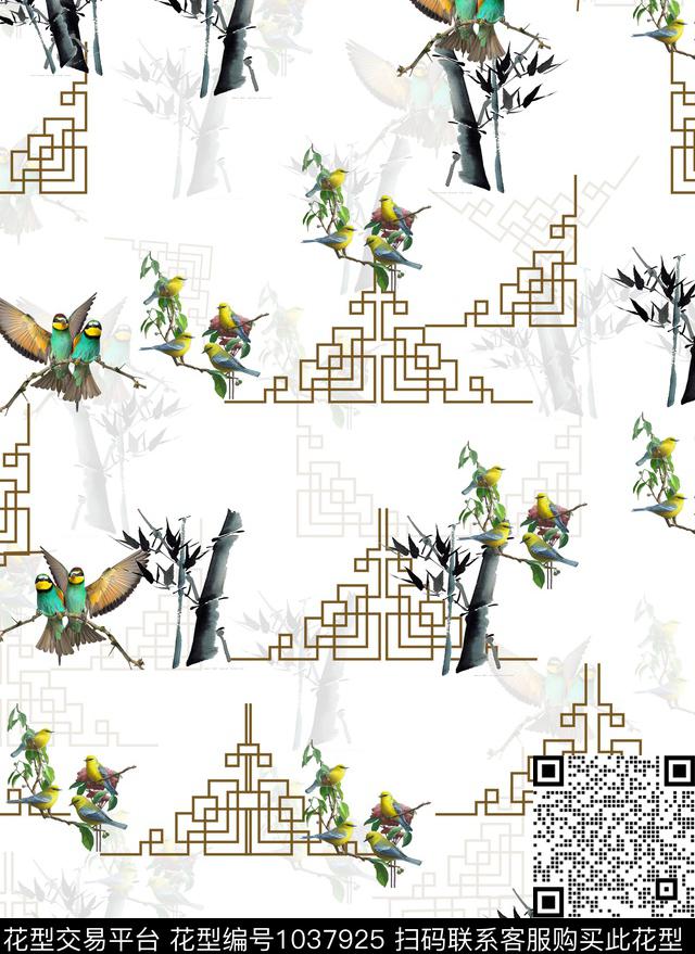 民族风花卉大牌风数码印花华亿平台下载（图片编号: 1037925） - 瓦栏（Walan）