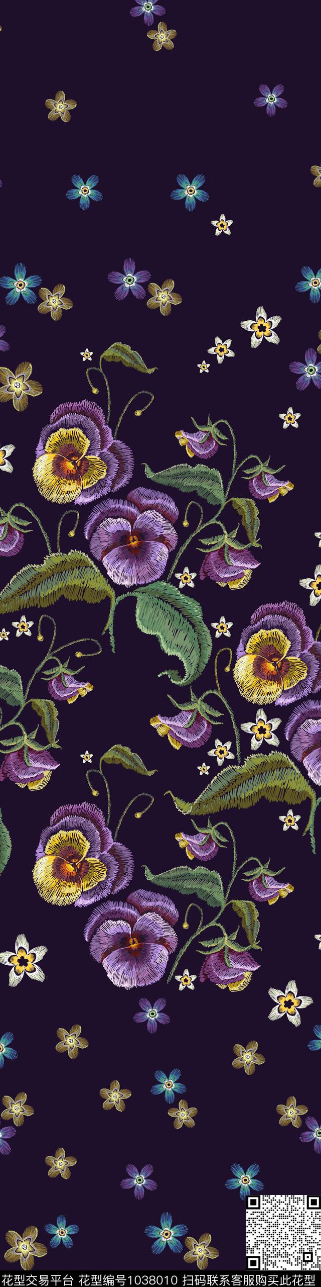 数码华亿平台定位花绣花华亿平台数码印花华亿平台下载（图片编号: 1038010） - 瓦栏（Walan）