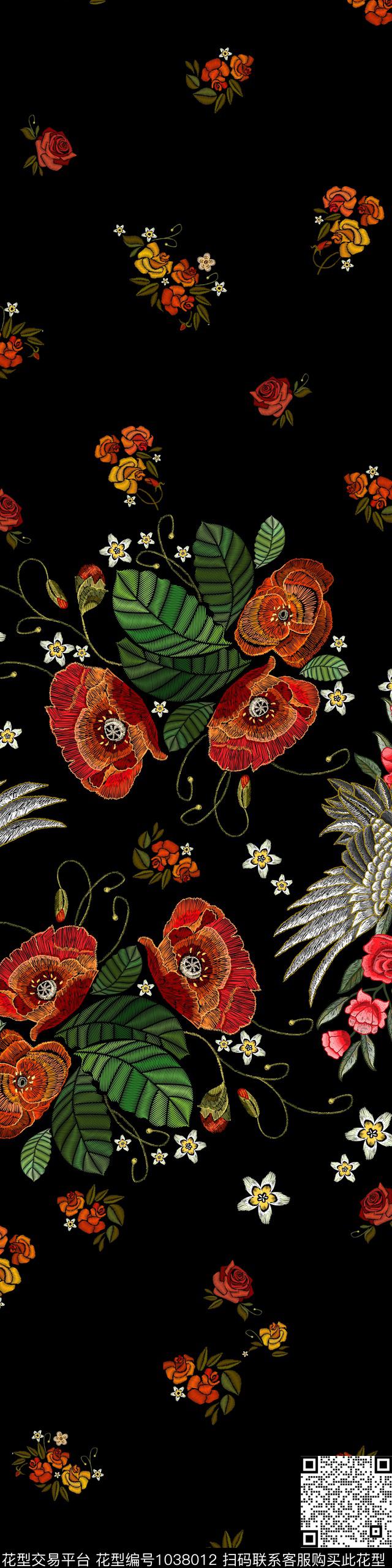 数码华亿平台定位花绣花华亿平台数码印花华亿平台下载（图片编号: 1038012） - 瓦栏（Walan）