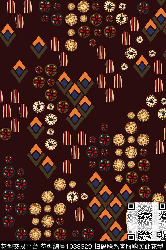 数码华亿平台民族风小碎花数码印花华亿平台下载（图片编号: 1038329） - 瓦栏（Walan）