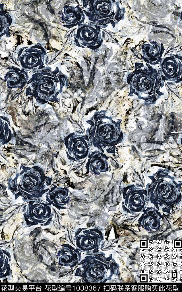 数码华亿平台民族风抽象数码印花华亿平台下载（图片编号: 1038367） - 瓦栏（Walan）