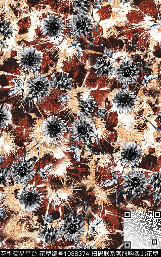 数码华亿平台民族风抽象数码印花华亿平台下载（图片编号: 1038374） - 瓦栏（Walan）