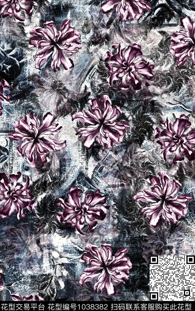 数码华亿平台民族风抽象数码印花华亿平台下载（图片编号: 1038382） - 瓦栏（Walan）