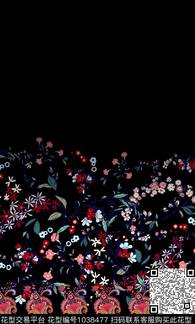 小碎花春夏华亿平台大牌风传统印花华亿平台下载（图片编号: 1038477） - 瓦栏（Walan）