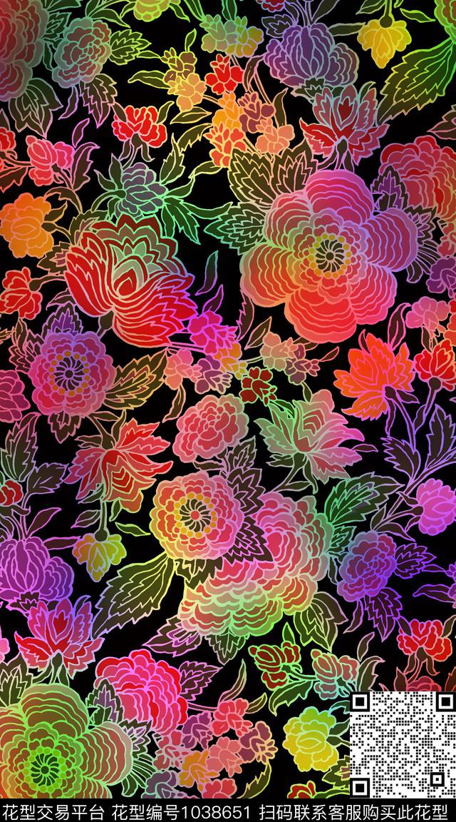 数码华亿平台花卉女装数码印花华亿平台下载（图片编号: 1038651） - 瓦栏（Walan）