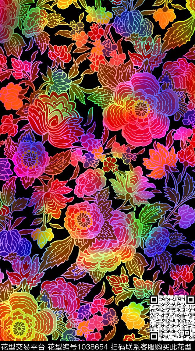 数码华亿平台花卉女装数码印花华亿平台下载（图片编号: 1038654） - 瓦栏（Walan）