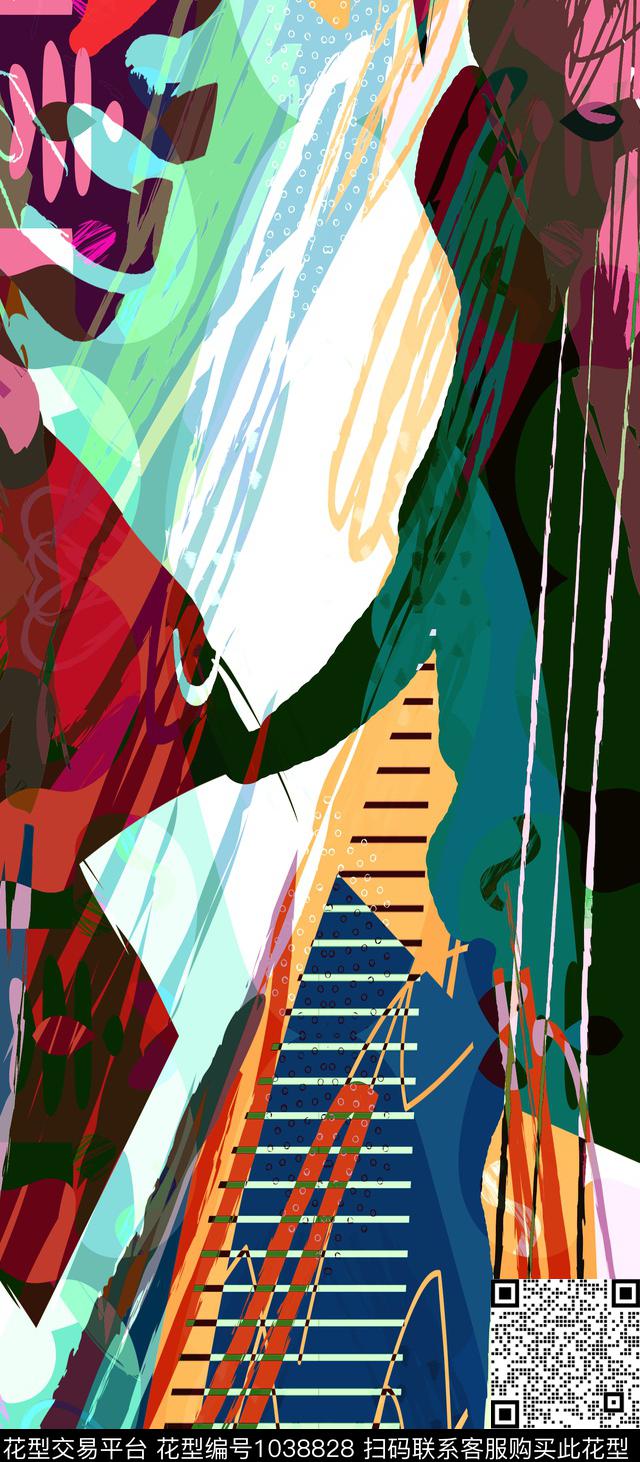 女装几何数码印花华亿平台下载（图片编号: 1038828） - 瓦栏（Walan）