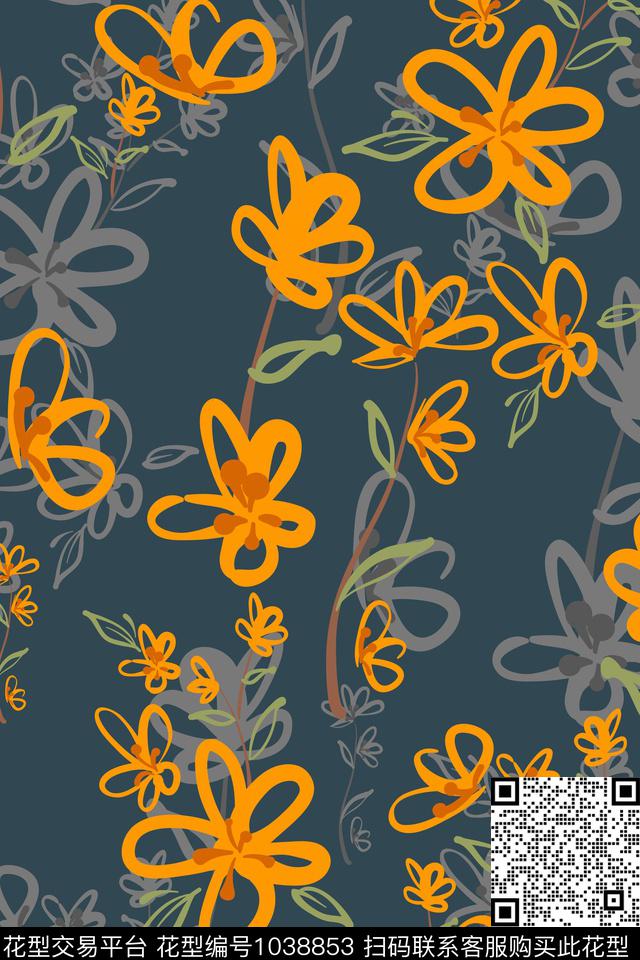 小碎花花卉女装数码印花华亿平台下载（图片编号: 1038853） - 瓦栏（Walan）