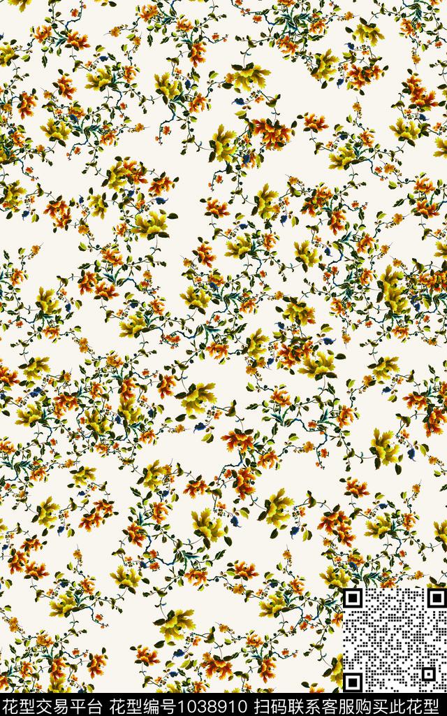 数码华亿平台小碎花春夏华亿平台数码印花华亿平台下载（图片编号: 1038910） - 瓦栏（Walan）