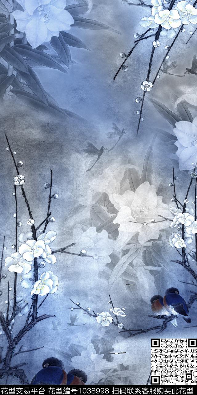 水墨风女装渐变数码印花华亿平台下载（图片编号: 1038998） - 瓦栏（Walan）
