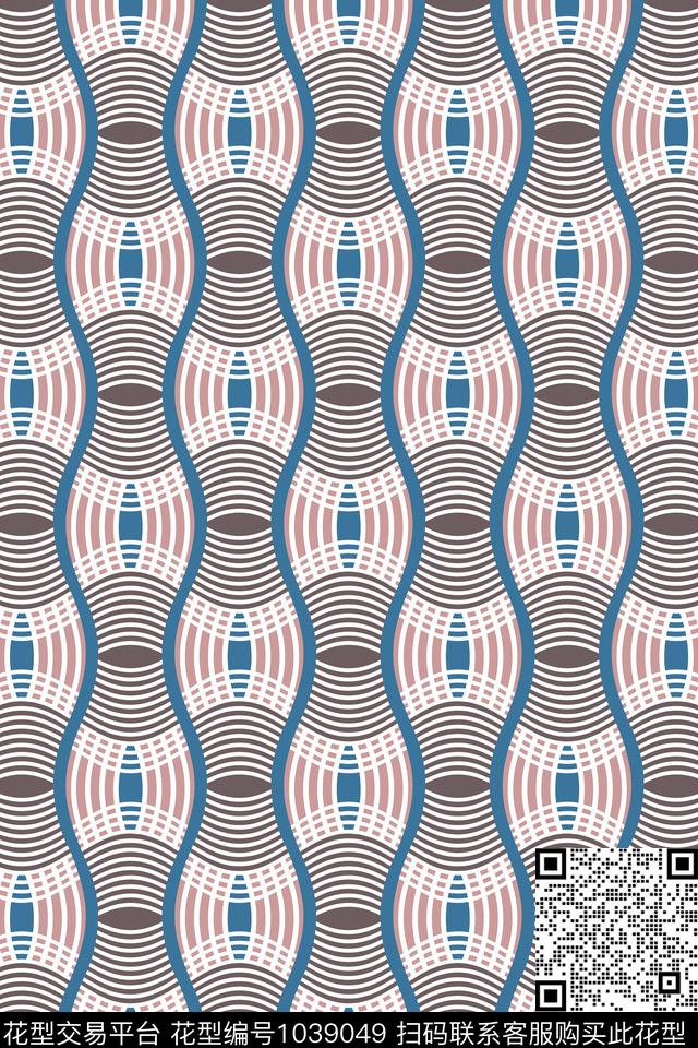 条纹素雅春夏华亿平台传统印花华亿平台下载（图片编号: 1039049） - 瓦栏（Walan）