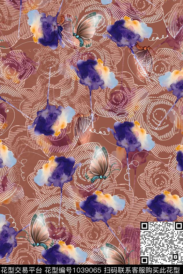 小碎花满版散花几何数码印花华亿平台下载（图片编号: 1039065） - 瓦栏（Walan）