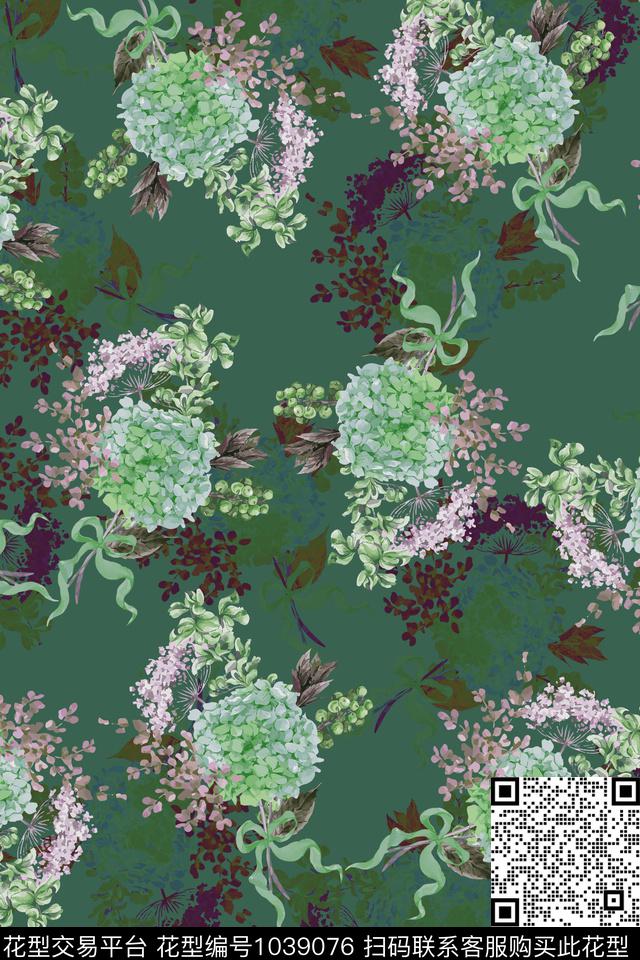 数码华亿平台小碎花水彩花卉数码印花华亿平台下载（图片编号: 1039076） - 瓦栏（Walan）