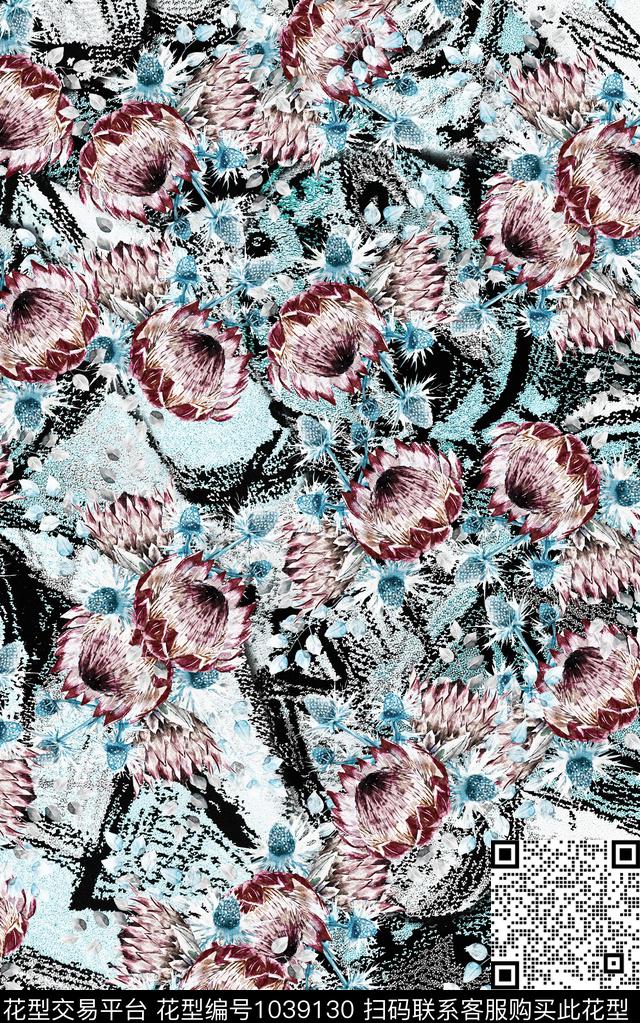 数码华亿平台民族风抽象数码印花华亿平台下载（图片编号: 1039130） - 瓦栏（Walan）