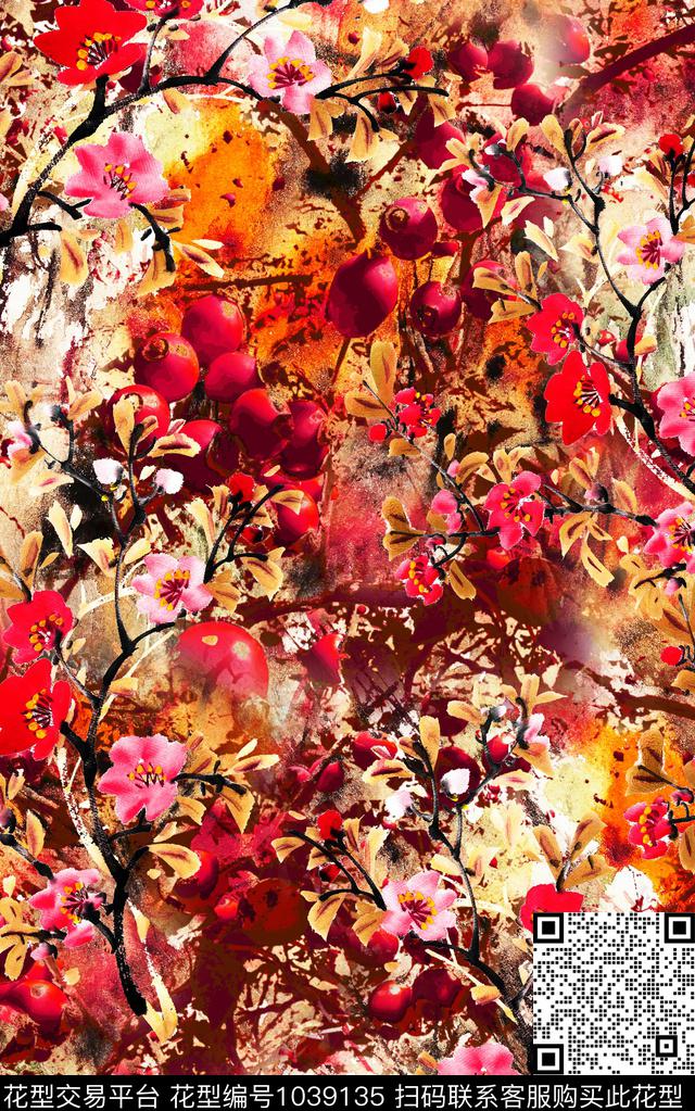 数码华亿平台民族风抽象数码印花华亿平台下载（图片编号: 1039135） - 瓦栏（Walan）