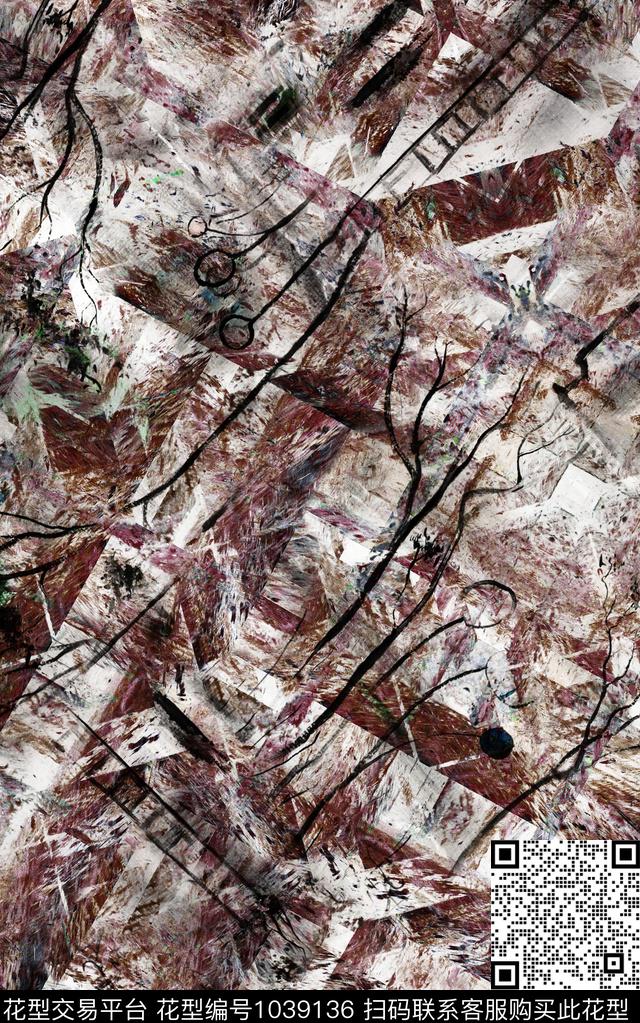 数码华亿平台民族风抽象数码印花华亿平台下载（图片编号: 1039136） - 瓦栏（Walan）