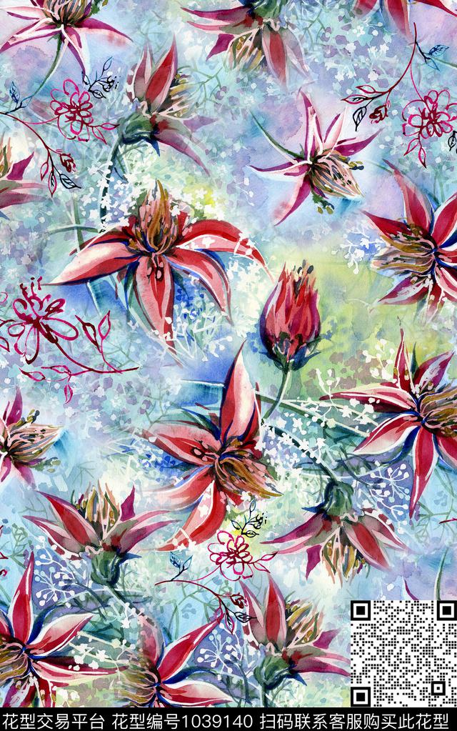 数码华亿平台民族风抽象数码印花华亿平台下载（图片编号: 1039140） - 瓦栏（Walan）