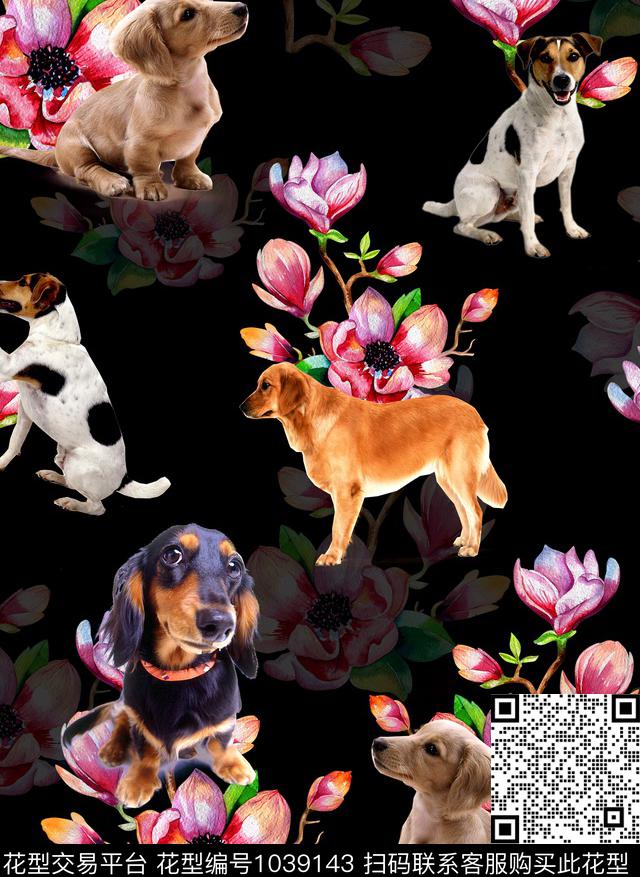 玉兰花手绘花卉花卉数码印花华亿平台下载（图片编号: 1039143） - 瓦栏（Walan）