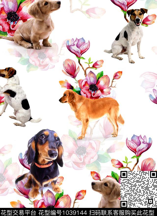 玉兰花手绘花卉花卉数码印花华亿平台下载（图片编号: 1039144） - 瓦栏（Walan）