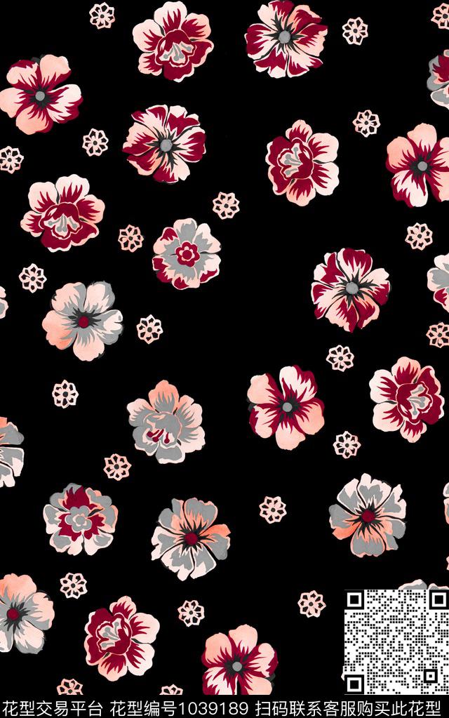 小碎花花卉水彩花卉数码印花华亿平台下载（图片编号: 1039189） - 瓦栏（Walan）