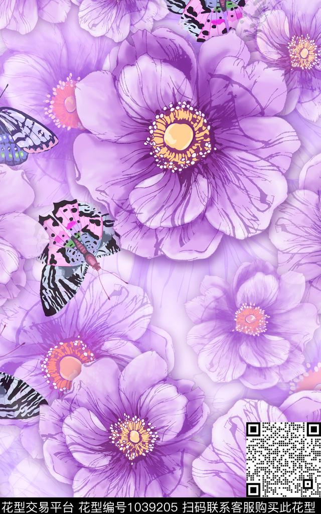 数码华亿平台民族风花卉数码印花华亿平台下载（图片编号: 1039205） - 瓦栏（Walan）