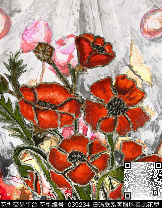 笔触中老年连衣裙数码印花华亿平台下载（图片编号: 1039234） - 瓦栏（Walan）