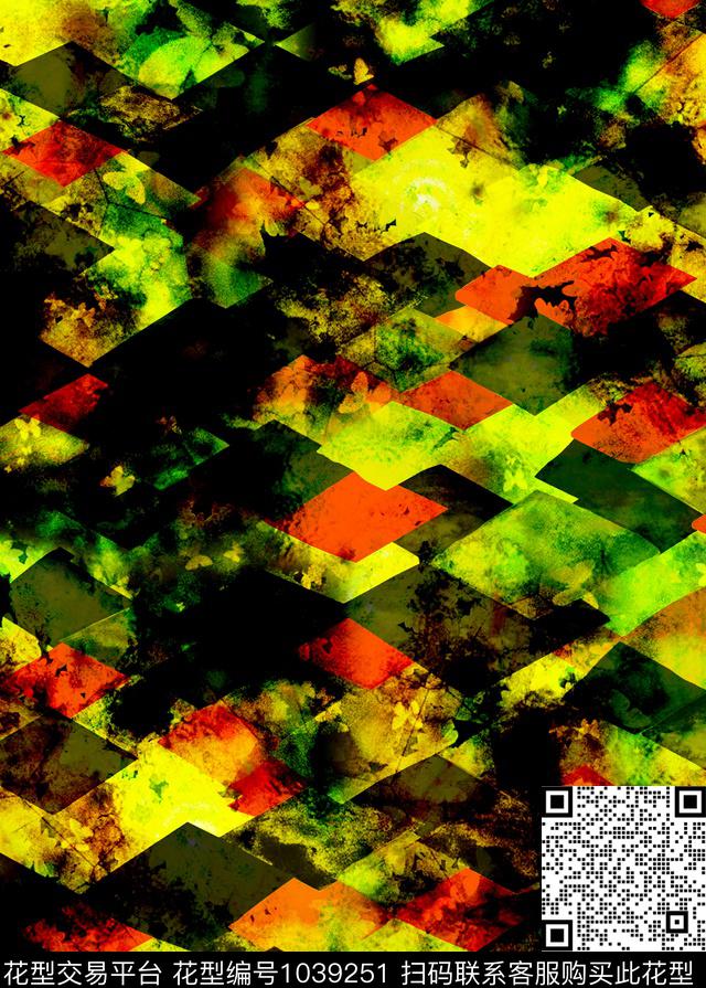 格子几何简约数码印花华亿平台下载（图片编号: 1039251） - 瓦栏（Walan）